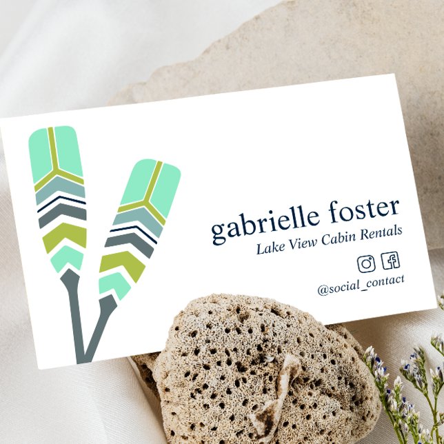 Chic Oars Lake Ocean Beach Cabin Vacation Rentalf Visitenkarte (Von Creator hochgeladen)