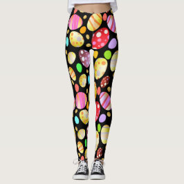 Chic Oaster Eggs Muster Schwarz Leggings