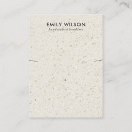 CHIC OFF WHITE TERRAZZO NECKLACE BRACELET DISPLAY VISITENKARTE