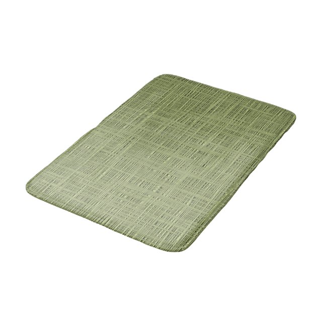 Chic Olive Green Imitats Jute Weave Fabric Muster Badematte (Schrägansicht)