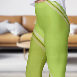 Chic Olive unter Blassgrün Banded Print Leggings