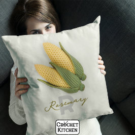 Chic Oma's Garden Modern Crochet Corn Name Kissen