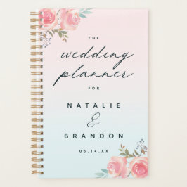 Chic Ombre French Garden Floral Peony Wedding Planer