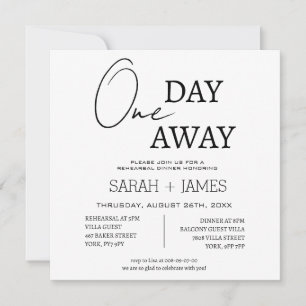 Chic One Day Away Probe Dinner Hochzeit Square Einladung