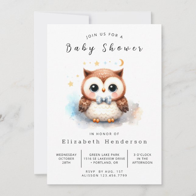 Chic Online-Baby-Dusche Einladung (Vorderseite)