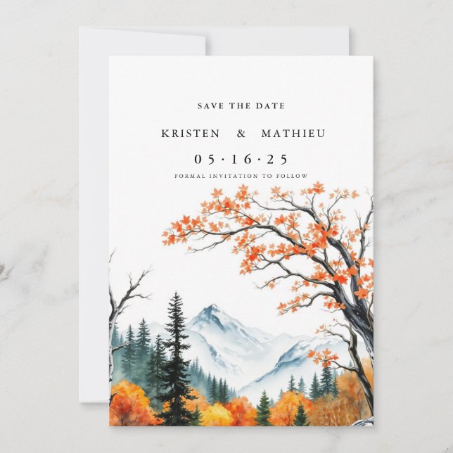 Chic Online Mountain Save The Date (Vorderseite)