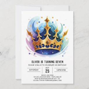 Chic Online Prince Crown Geburtstag Einladung