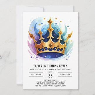 Chic Online Prince Crown Geburtstag Einladung