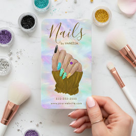 Chic Opal Manicurist Artist Modern Nail Studio Visitenkarte