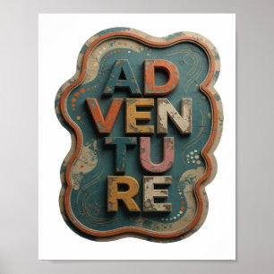 Chic Orange ABENTEUER Grafikdesign Poster
