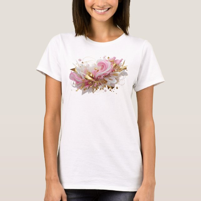 Chic Orange ABSTRACT ART Grafik T-Shirt (Vorderseite)