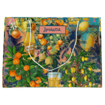 Chic orange blau türkis sizilianisch Zitruskollage