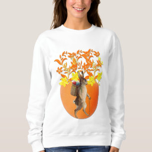 Chic Orange Blume Floral Oster Bunny Rabbit Egg Sweatshirt