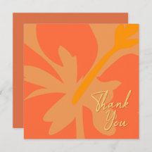 Chic Orange Floral and Beige Text
