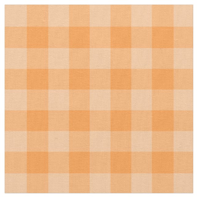 Chic Orange Gingham Kariert Pattern Stoff (Nahaufnahme)