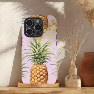 Chic Orange, Mauve und Gold Ananas Obst Case-Mate iPhone Hülle