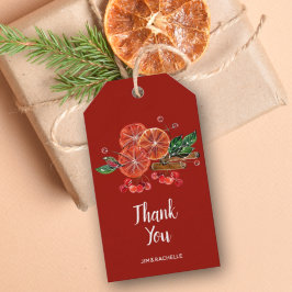 Chic Orange Scheiben und Zimt Sticks Herbst Geschenkanhänger