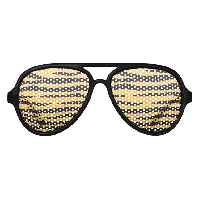 Chic orange und schwarz-tiger Tigerprint Sonnenbrille (Vorderseite)