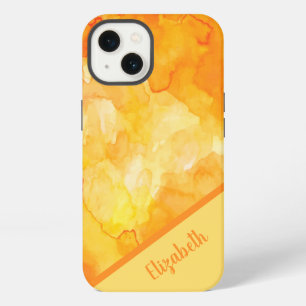 Chic Orange Wasserfarbe Personalisiert iPhone 13 Hülle