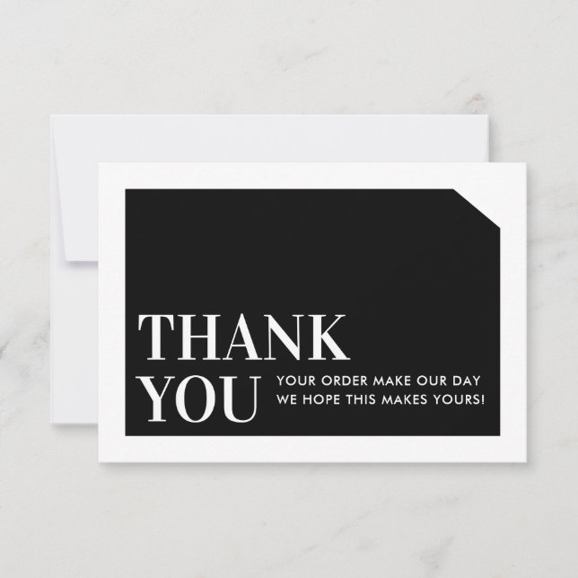 CHIC ORDER INSERT Business danke Schwarz-weiß (Vorderseite)
