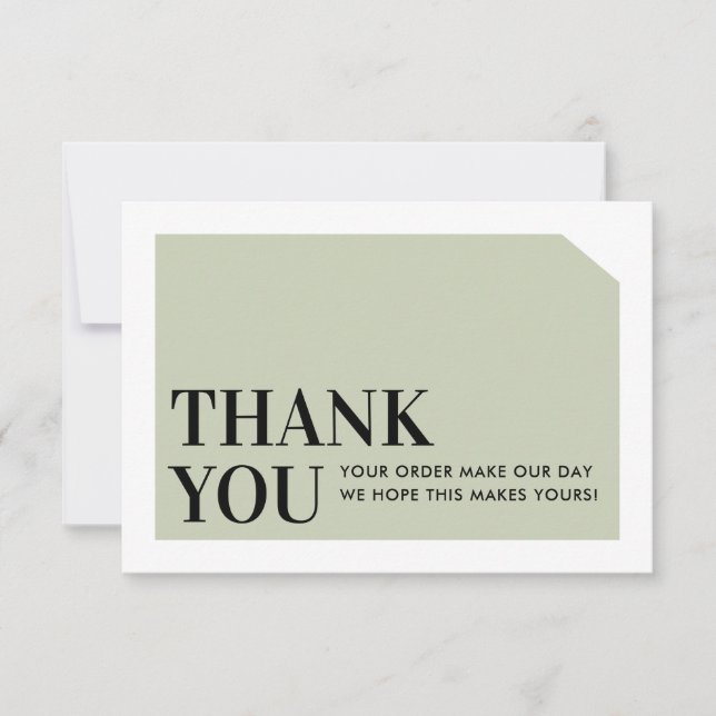 CHIC ORDER INSERT Geschäft danke Ihnen grün (Vorderseite)