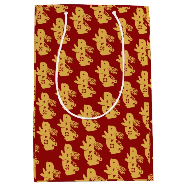 Chic Oriental Elegante für New Year Chinesisches G Mittlere Geschenktüte (Vorderseite)