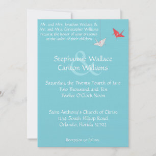 Chic Origami Birds Hochzeitseinladung Einladung