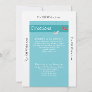 Chic Origami Birds Wedding Directions Card Einladung