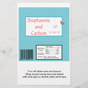 Chic Origami Birds Wedding Large Candy Wrapper Flyer