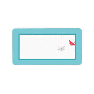 Chic Origami Birds Wedding Mailadresse Adressaufkleber