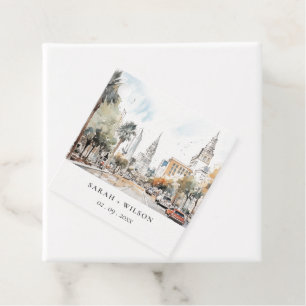 Chic Orlando Florida Skyline Hochzeit der Wasserfa Geschenkanhänger