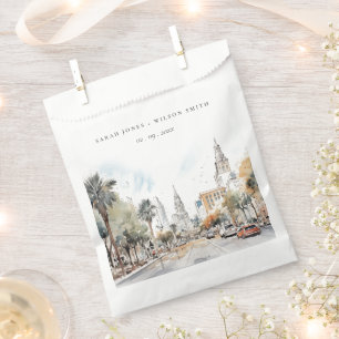 Chic Orlando Florida Skyline Hochzeit der Wasserfa Geschenktütchen
