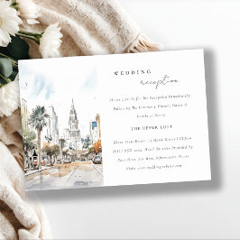 Chic Orlando Florida Skyline Hochzeitsempfang Begleitkarte