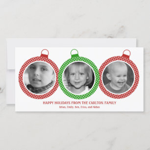 Chic Ornaments Holiday Foto Cards Feiertagskarte