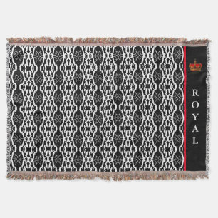 Chic oval geometrisches Muster in Schwarz & Weiß Decke