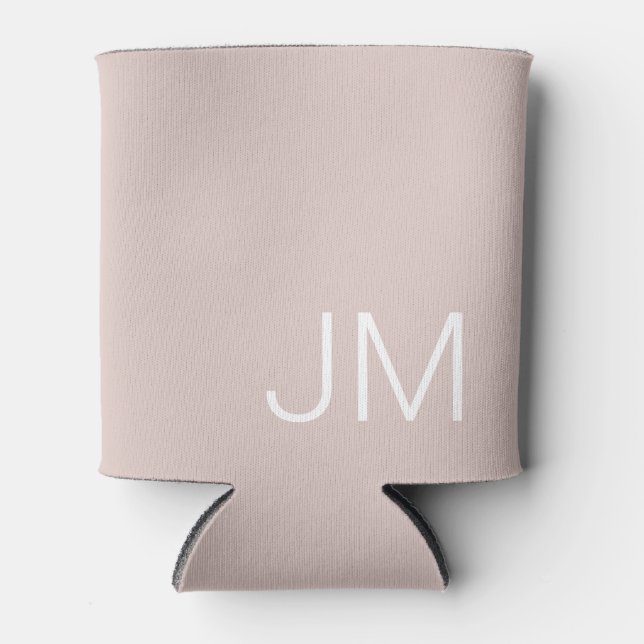 Chic Oversized Monogram Initialen Rosa Dosenkühler (Vorderseite)