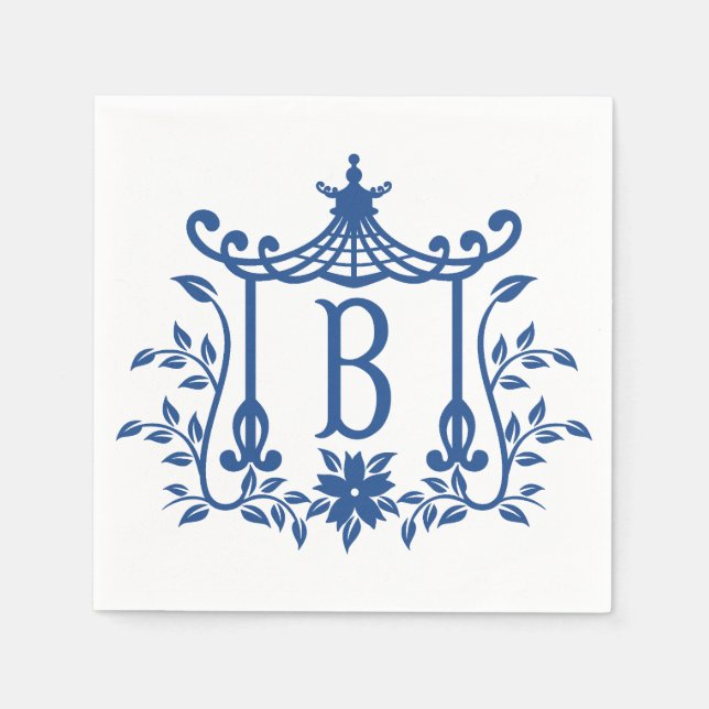 Chic Pagoda Monogram B Napkins Serviette (Vorderseite)