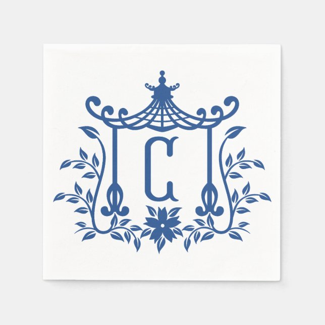 Chic Pagoda Monogram C Napkins Serviette (Vorderseite)