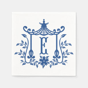 Chic Pagoda Monogram E Napkins Serviette