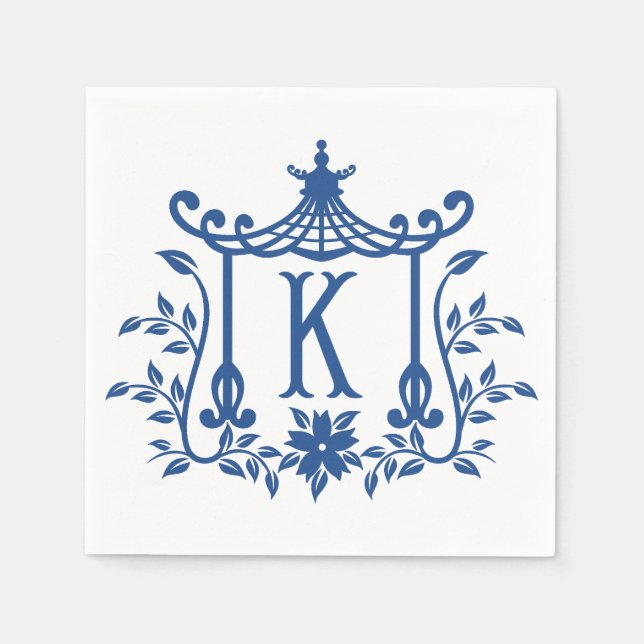 Chic Pagoda Monogram K Napkins Serviette (Vorderseite)