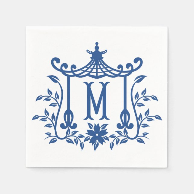 Chic Pagoda Monogram M Napkins Serviette (Vorderseite)