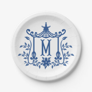 Chic Pagoda Monogram M Papierplatte Pappteller