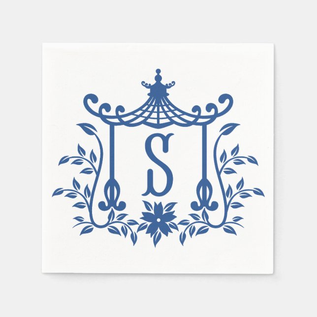 Chic Pagoda Monogram S Napkins Serviette (Vorderseite)