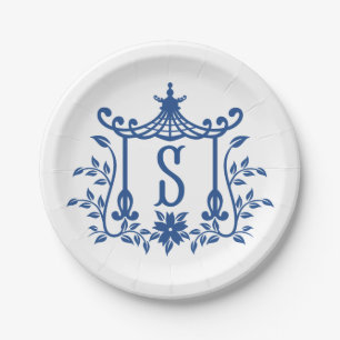 Chic Pagoda Monogram S Paper Plate Pappteller