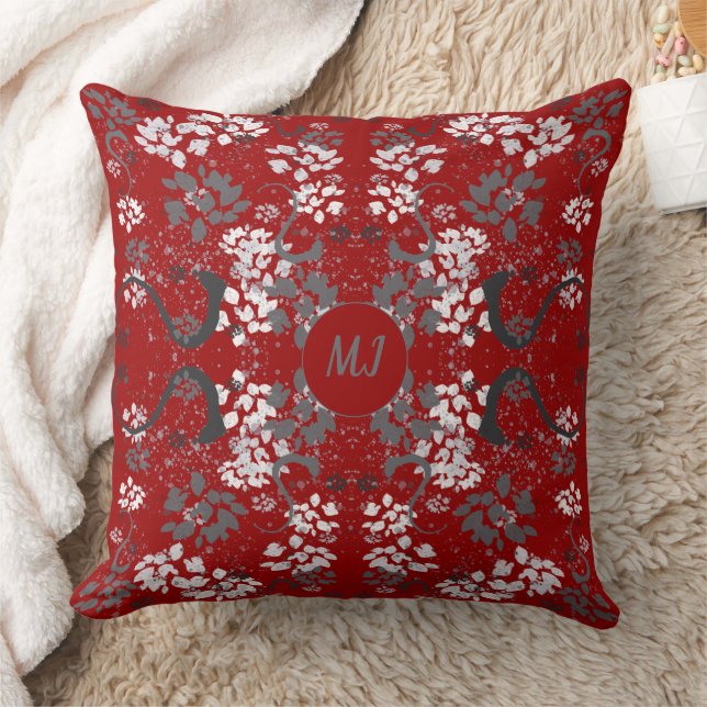 Chic Paint Mit Monogramm Throw Kissen (Decke)