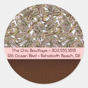 Chic Paisley Business Stickers