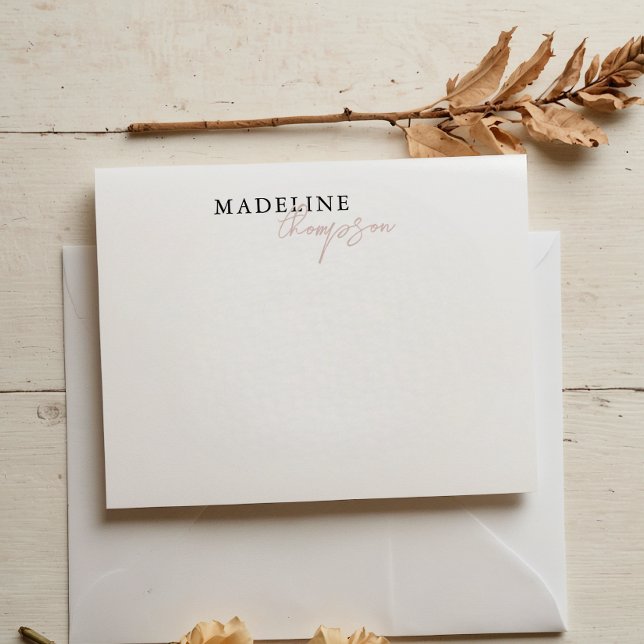 Chic Pale Pink Beige Girly Mitteilungskarte (Von Creator hochgeladen)