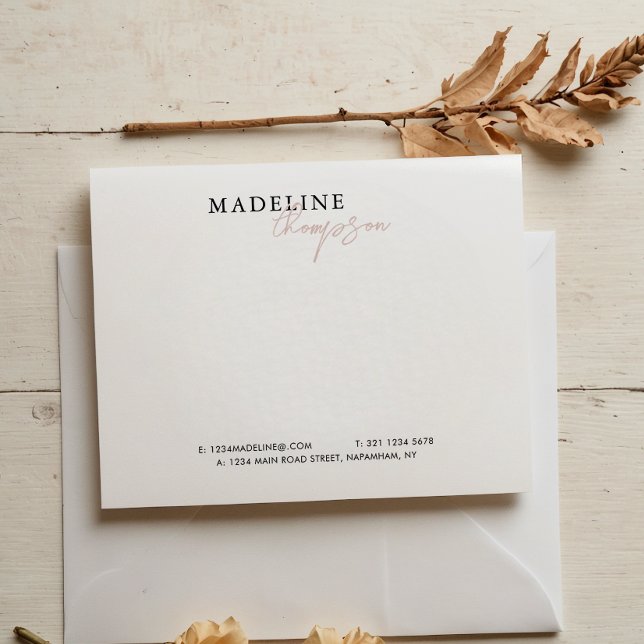 Chic Pale Pink Beige Giro Business Mitteilungskarte (Von Creator hochgeladen)