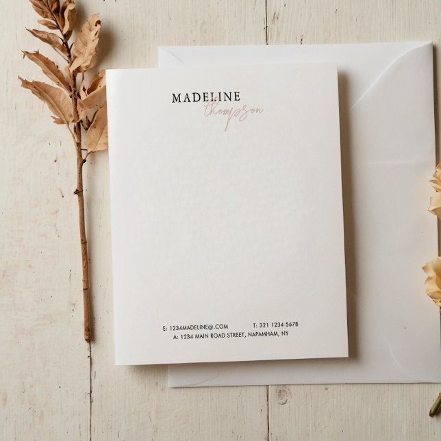 Chic Pale Pink Beige Giro Business Notizblock (Von Creator hochgeladen)