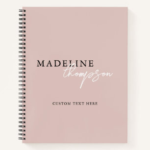 Chic Pale Pink Beige Script Typografie-Notebook Notizbuch